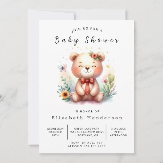 Waterverf Printable Beer Baby shower Kaart (Voorkant)
