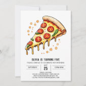 Waterverf Printable Pizza Verjaardag Kaart (Voorkant)
