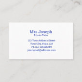 Waterverf privéleraar visitekaartje (Achterkant)