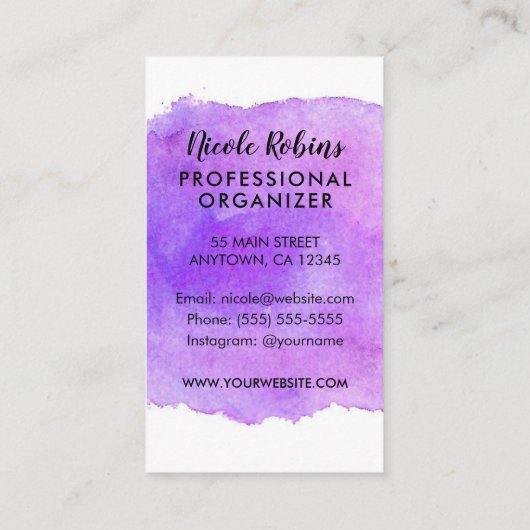 Waterverf Professional Closet Organizer Visitekaartje (Achterkant)