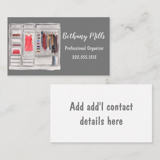 Waterverf Professional Home Organizer Visitekaartje (Voorkant / Achterkant)