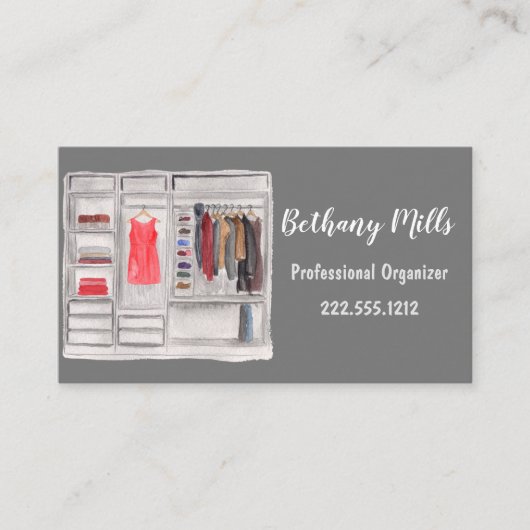 Waterverf Professional Home Organizer Visitekaartje (Voorkant)