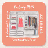 Waterverf Professional Organisator Modern Square Kartonnen Onderzetters (Voorkant)