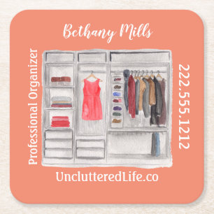 Waterverf Professional Organisator Modern Square Kartonnen Onderzetters