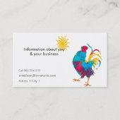 Waterverf professionele kleurrijke roostervogels visitekaartje (Achterkant)