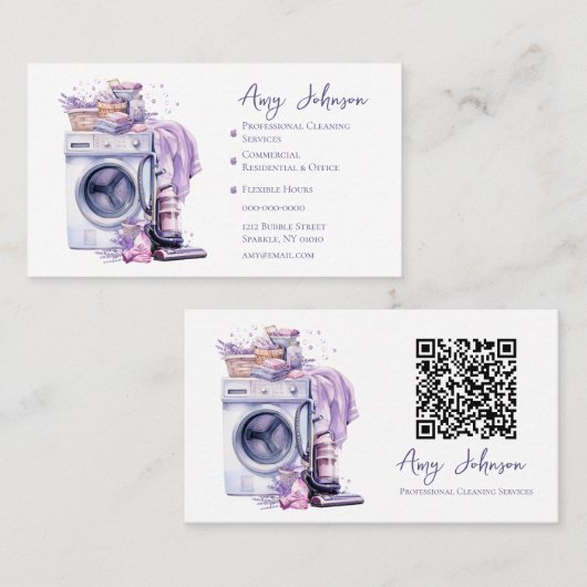 Waterverf Professionele reiniging Visitekaartje (Voorkant / Achterkant)