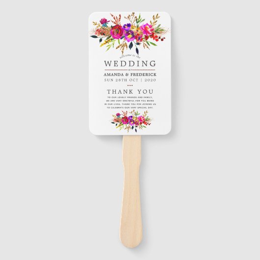 Waterverf programma Floral Wedding Handwaaier (Voorkant)