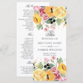 Waterverf programma Floral Wedding Programmakaart (Voorkant / Achterkant)