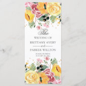 Waterverf programma Floral Wedding Programmakaart (Voorkant)