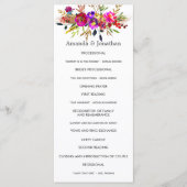 Waterverf programma Floral Wedding Programmakaart (Voorkant)