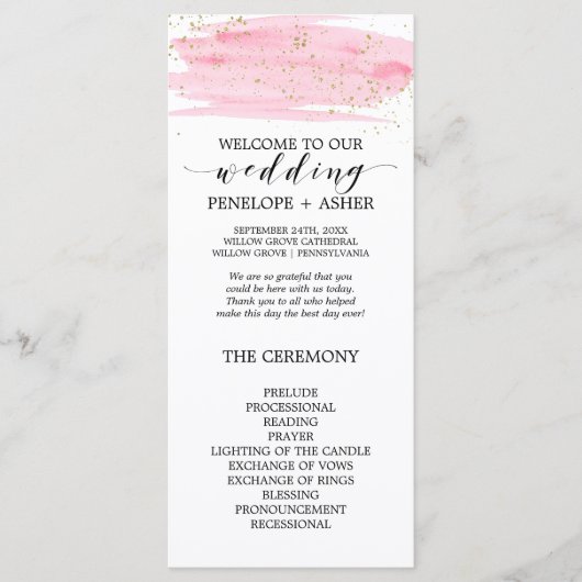 Waterverf - programma voor bleekheid en gouden bru programmakaart (Voorkant)