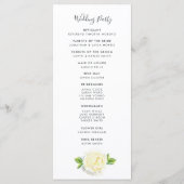 Waterverf Programma voor de Floral Wedding Programmakaart (Achterkant)