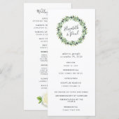 Waterverf Programma voor de Floral Wedding Programmakaart (Voorkant / Achterkant)