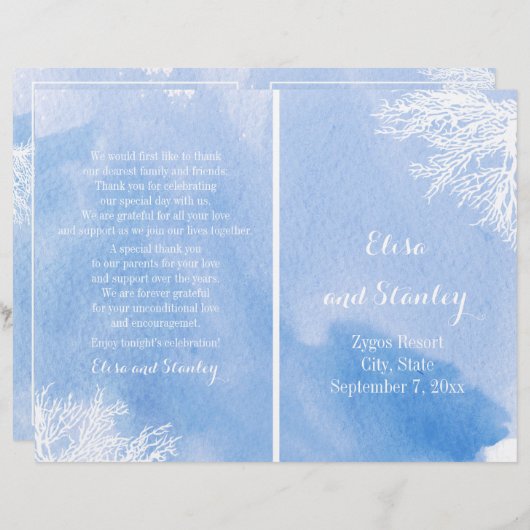 Waterverf programma voor het huwelijk van het kora (Voorkant / Achterkant)