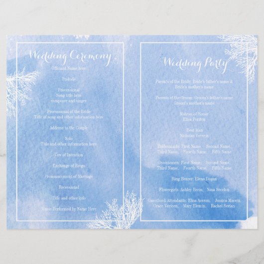 Waterverf programma voor het huwelijk van het kora (Achterkant)