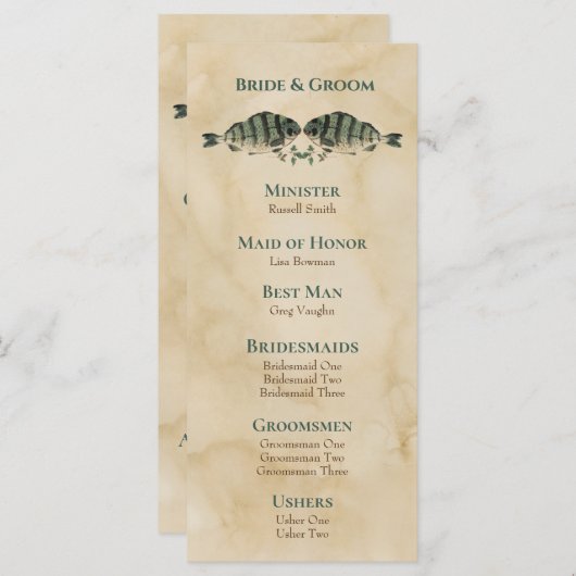  Waterverf - programma voor het uitzenden van vis Programmakaart (Voorkant / Achterkant)