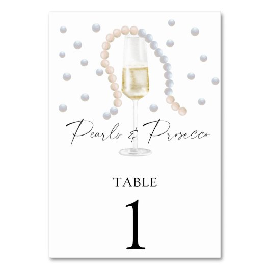 Waterverf Prosecco - trouwtafel nummer Kaart (Voorkant)