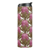 Waterverf Protea Bloem Plant Thermische Tumbler Thermosbeker (Gedraaid links)