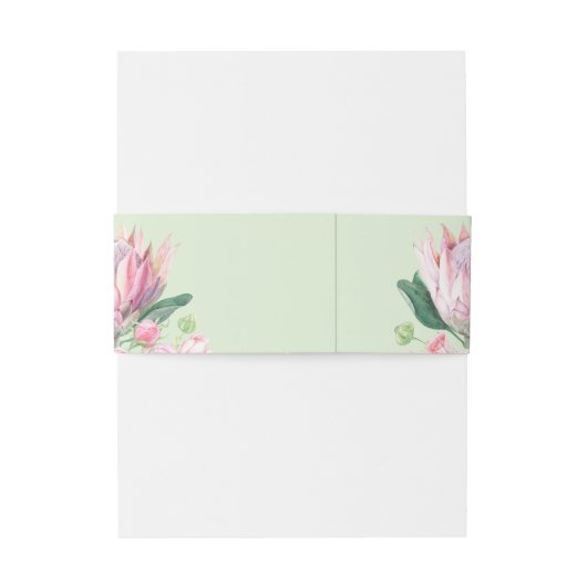 Waterverf Protea bruiloft Uitnodigingen Wikkel (Achterkant Voorbeeld)