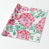 Waterverf Protea Cadeaupapier (Uitgerold)