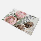 Waterverf Protea Eucalyptus Boeket Deurmat (Schuin)