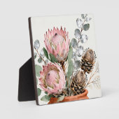 Waterverf Protea Eucalyptus Boeket Fotoplaat (Voorkant)