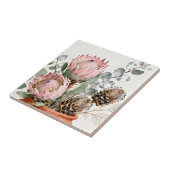 Waterverf Protea Eucalyptus Boeket Tegeltje (Zijkant)