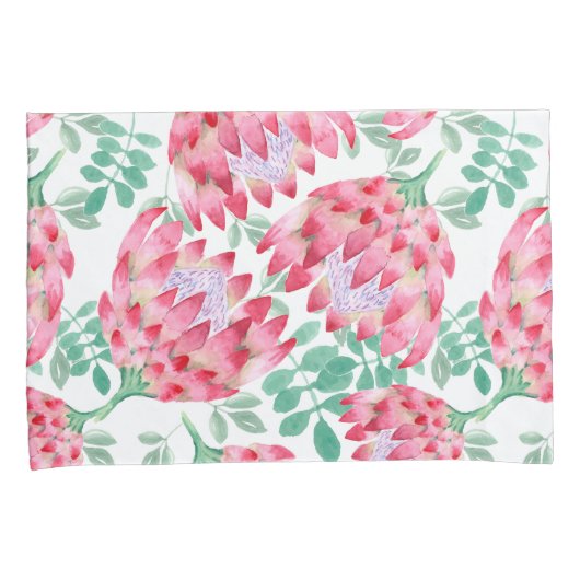 Waterverf Protea Kussensloop (Voorkant-Rechts)