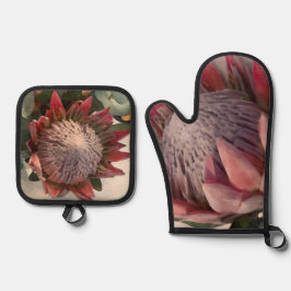 Waterverf Protea Mitts & Pot Houders Ovenwant & Pannenlap Set