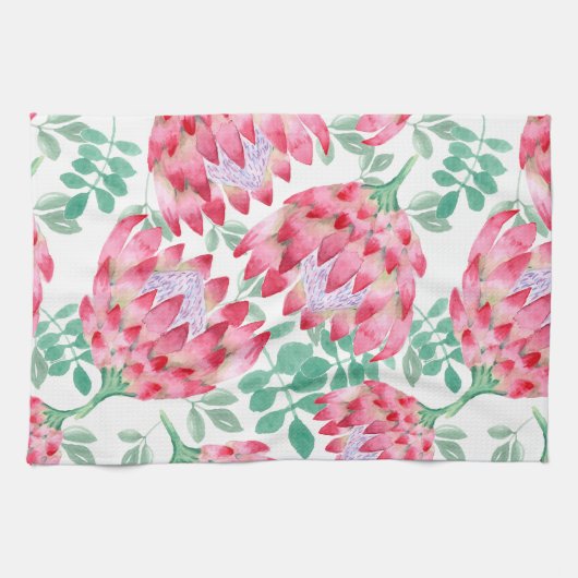 Waterverf Protea Theedoek (Horizontaal)