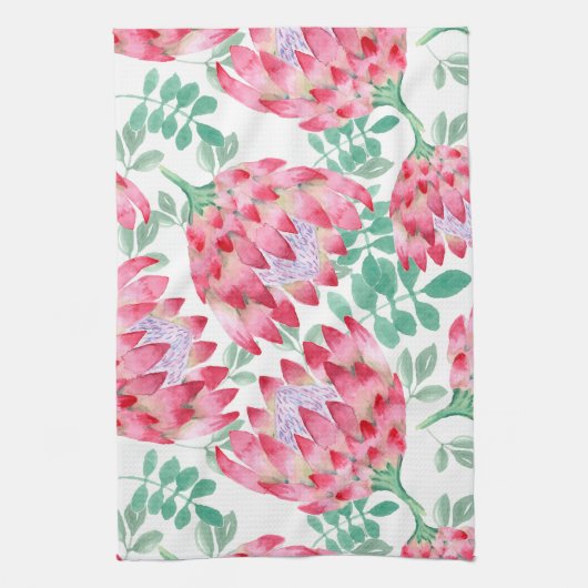 Waterverf Protea Theedoek (Verticaal)