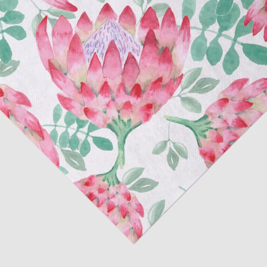 Waterverf Protea Tissuepapier (Detail)