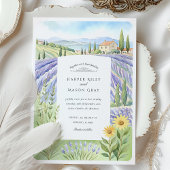 Waterverf Provence Lavendel Fields Wedding Kaart