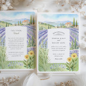 Waterverf Provence Lavendel Fields Wedding Kaart