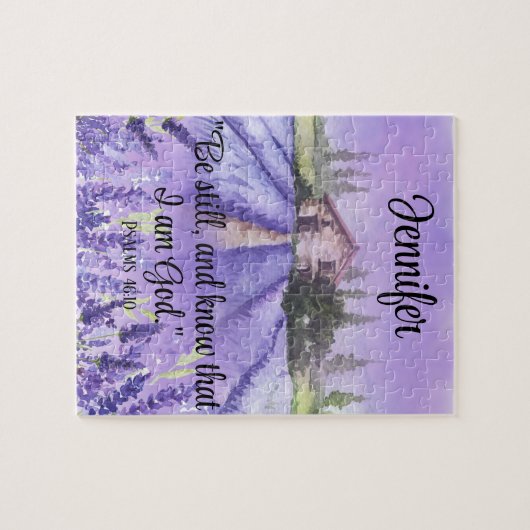 Waterverf Provence Lavender Field Scripting Faith Legpuzzel (Horizontaal)