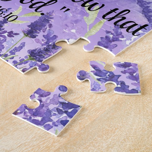 Waterverf Provence Lavender Field Scripting Faith Legpuzzel (Zijkant)