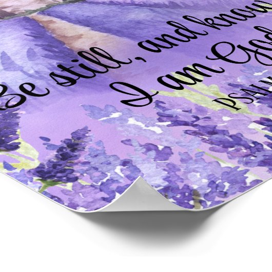 Waterverf Provence Lavender Field Scripting Faith Poster (Hoek)