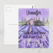 Waterverf Provence Lavender Scripting Aanmoediging Briefkaart (Voorkant / Achterkant)