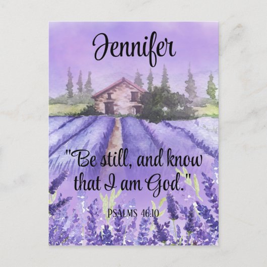 Waterverf Provence Lavender Scripting Aanmoediging Briefkaart (Voorkant)