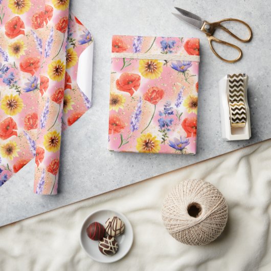 Waterverf Provence Wildflower bloemenpatroon Cadeaupapier (Crafts)