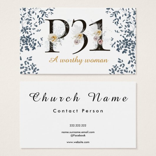 Waterverf Proverbs 31 Christelijke berichtenkaart Visitekaartje (Voorkant /achterkant)