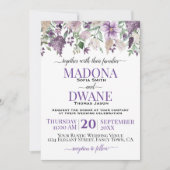 Waterverf Pruim en Lila Bloemen Kaart (Voorkant)