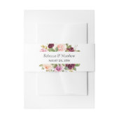 Waterverf Pruim Paars Blush Bloem Bruiloft Uitnodigingen Wikkel (Voorkant Voorbeeld)