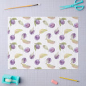 Waterverf pruimenfruit met bladeren wit tissuepapier (Craft)
