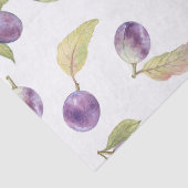 Waterverf pruimenfruit met bladeren wit tissuepapier (Detail)