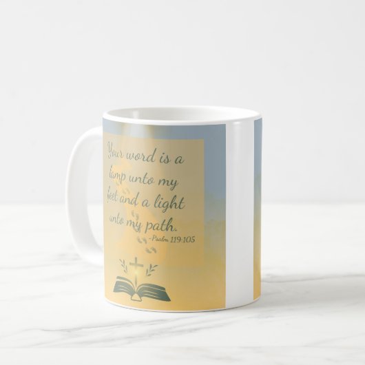 Waterverf Psalm 119:105 Koffiemok (Voorkant links)