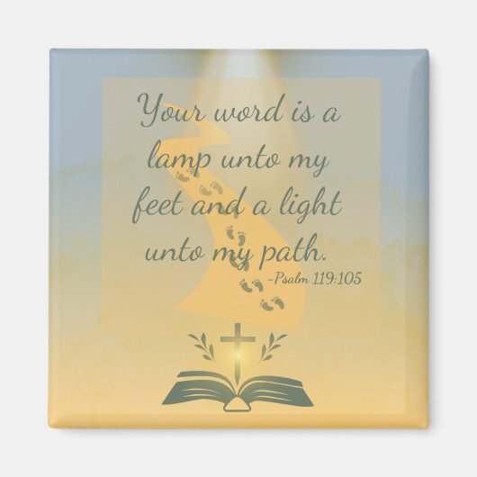 Waterverf Psalm 119:105 Magneet (Voorkant)
