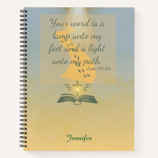 Waterverf Psalm 119:105 Notitieboek (Voorkant)