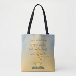 Waterverf Psalm 119:105 Tote Bag