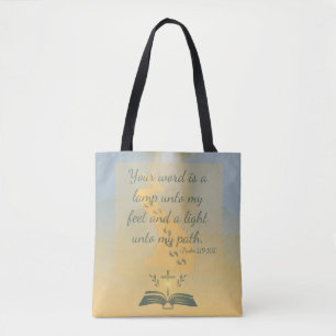 Waterverf Psalm 119:105 Tote Bag